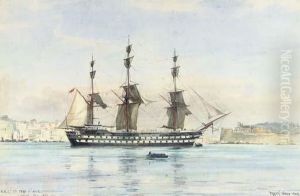 H.m.s. St. Jean D'acre In The Tagus At Lisbon