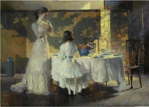 The Artist's Daughters (the Dining Room) by Frank Watson Wood