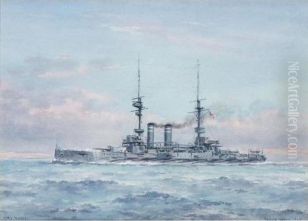 Destroyer; H.m.s. Queen; A Battleship - view 1