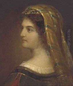 Portrait of a woman, bust-length, in Greek costume