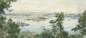 Drake's Island, With Plymouth
Across The Sound, As Seen From Mount Edgecumbe, Above 'the Bridge' by Frank Watson Wood