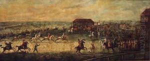A View of a Match on the Long Course, Newmarket by Peter Tillemans