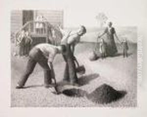 Tree Planting Group by Grant Wood