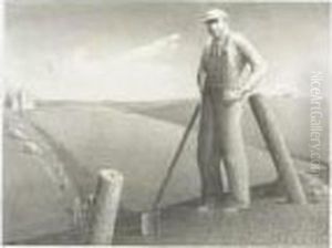 In The Spring (c. W-13) by Grant Wood