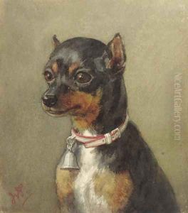 A portrait of a dog by Willem De Famars Testas