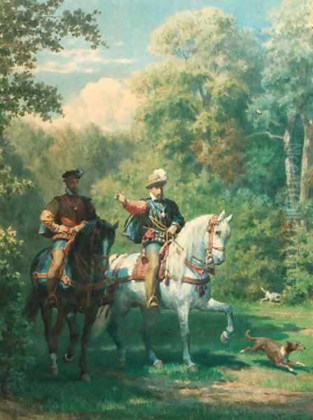 William, Prince of Orange and Henry II, King of France meeting in the Bois de Vincennes, 1559 - view 1