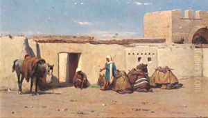Arab merchants resting by Willem De Famars Testas