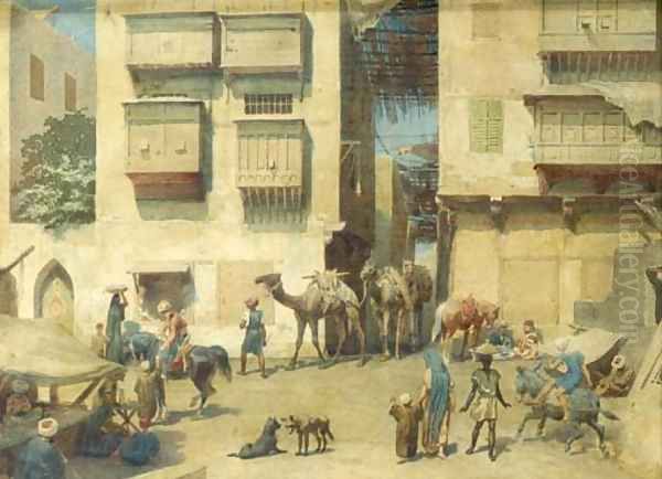 A bustling square in the Orient - view 1