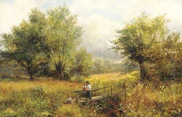 Children on a bridge, near Barrow on Trent - view 1
