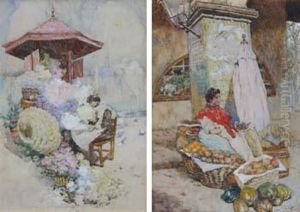 A Flower Stall, Venice by David Woodlock