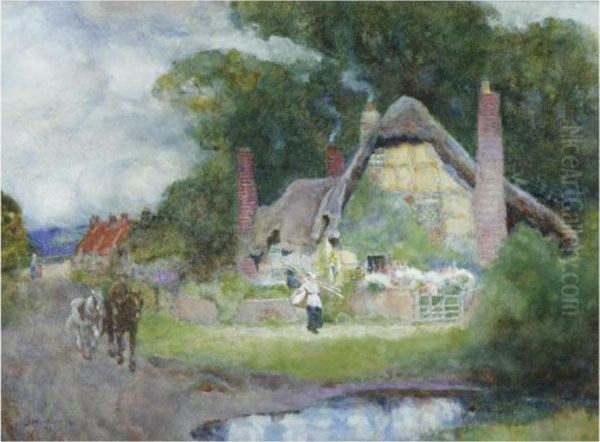 Figures By A Cottage; The Fair Haymaker - view 1