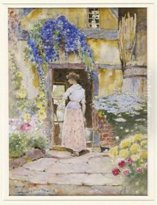 At The Cottage Door by David Woodlock