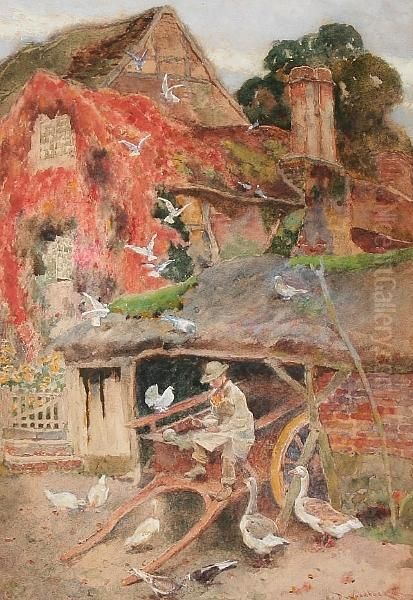 Young Farmer's Boy With Geese - view 1