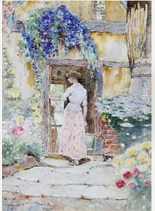 Young Maid With Bucket At A Cottage Door