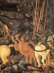 Bernardino della Ciarda Thrown Off His Horse (detail-2) 1450s by Paolo Uccello
