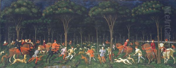 The Hunt in the Forest 1460s by Paolo Uccello