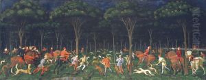 The Hunt in the Forest 1460s by Paolo Uccello