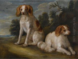 Two Spaniels In A Landscape by John Wootton
