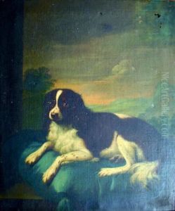 A Spaniel On A Cushion by John Wootton