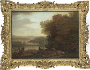 An Arcadian Landscape With Goats A Castle Beyond by John Wootton