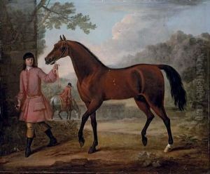 The Leedes Arabian, Being Led By A Groom, In A Landscape by John Wootton