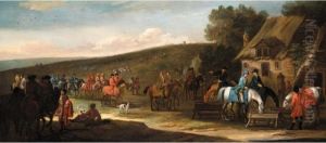 Racehorses And Their Jockeys Returning To The Stables by John Wootton