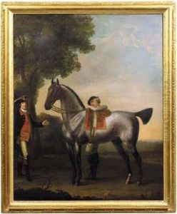 A Grey Hunter With A Groom
