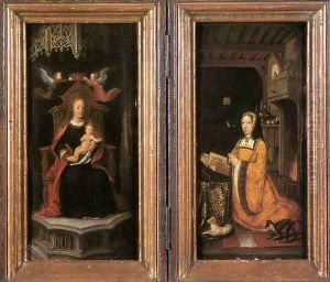 Diptych with Margaret of Austria Worshipping 1500-10 by Flemish Unknown Masters