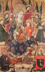 Madonna with Angels Playing Music and Donor 1439 by Spanish Unknown Masters