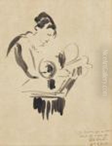Femme Cousant - view 1