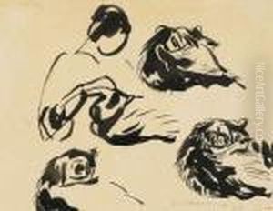 Femme Et L'angora by Rik Wouters