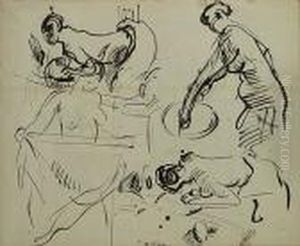 Tweezijdig/doubleface:"nel A Table" + "etudes De Nus". by Rik Wouters