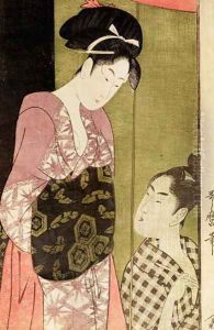 A Man Painting a Woman by Kitagawa Utamaro