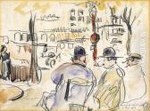Terrasse Du Cafe De La Paix A Paris (1912) by Rik Wouters