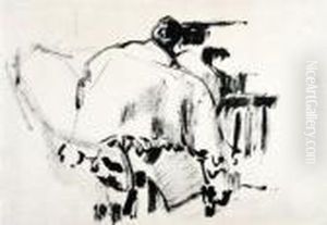 Zittende Vrouw Op De Rug Gezien by Rik Wouters