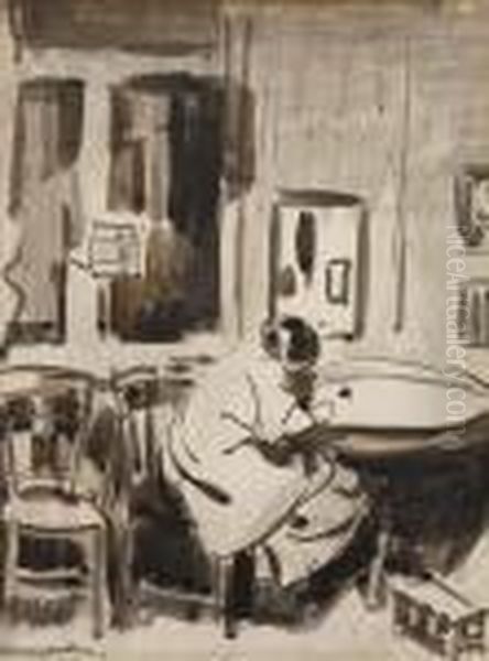 Nel Seated At A Table - view 1