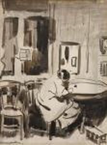 Nel Seated At A Table by Rik Wouters