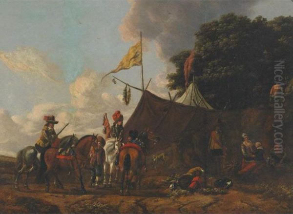Hunters Resting At An Encampment - view 1