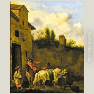 Paisaje by Pieter Wouwermans or Wouwerman