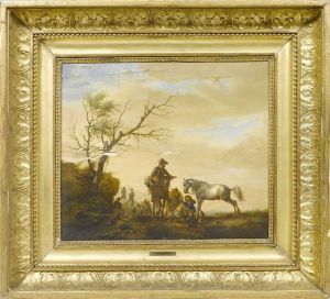 Voyageurs Dans Un Paysage Avec Chevaux by Pieter Wouwermans or Wouwerman