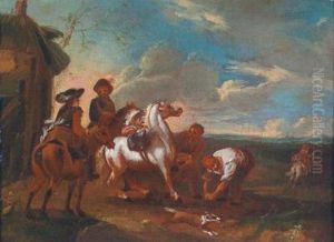 Nachfolge Der Aufbruch Zur Jagd by Pieter Wouwermans or Wouwerman