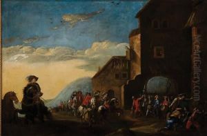 Preparing For Battle by Pieter Wouwermans or Wouwerman