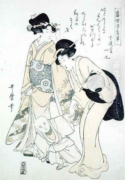 Lady and a Nursemaid Teaching a Child to Walk - view 1