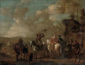 A Hawking Party In A Landscape by Pieter Wouwermans or Wouwerman