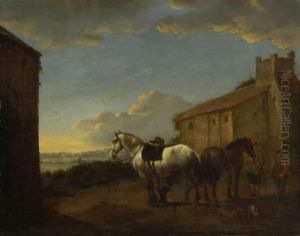 Rastende Reiter. by Pieter Wouwermans or Wouwerman