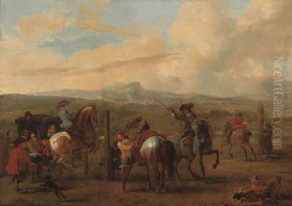 The Riding School by Pieter Wouwermans or Wouwerman