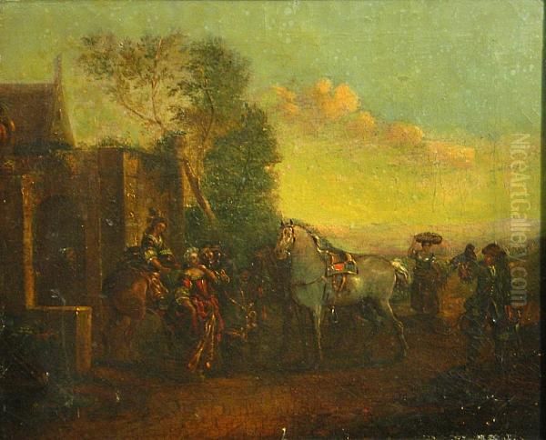 Figures Outside An Inn - view 1