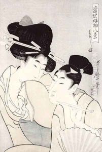 The pleasure of conversation, from the series Tosei Kobutsu hakkei by Kitagawa Utamaro