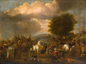 Horsemen Before A Military Encampment