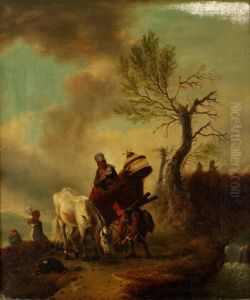 Rastande Sallskap Med Hast Och Hund by Pieter Wouwermans or Wouwerman